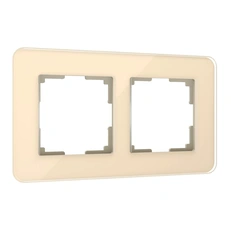 Изображение Рамка из стекла на 2 поста Elite айвори W0022443